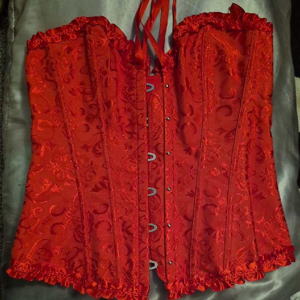Elegant Red Lace Corset